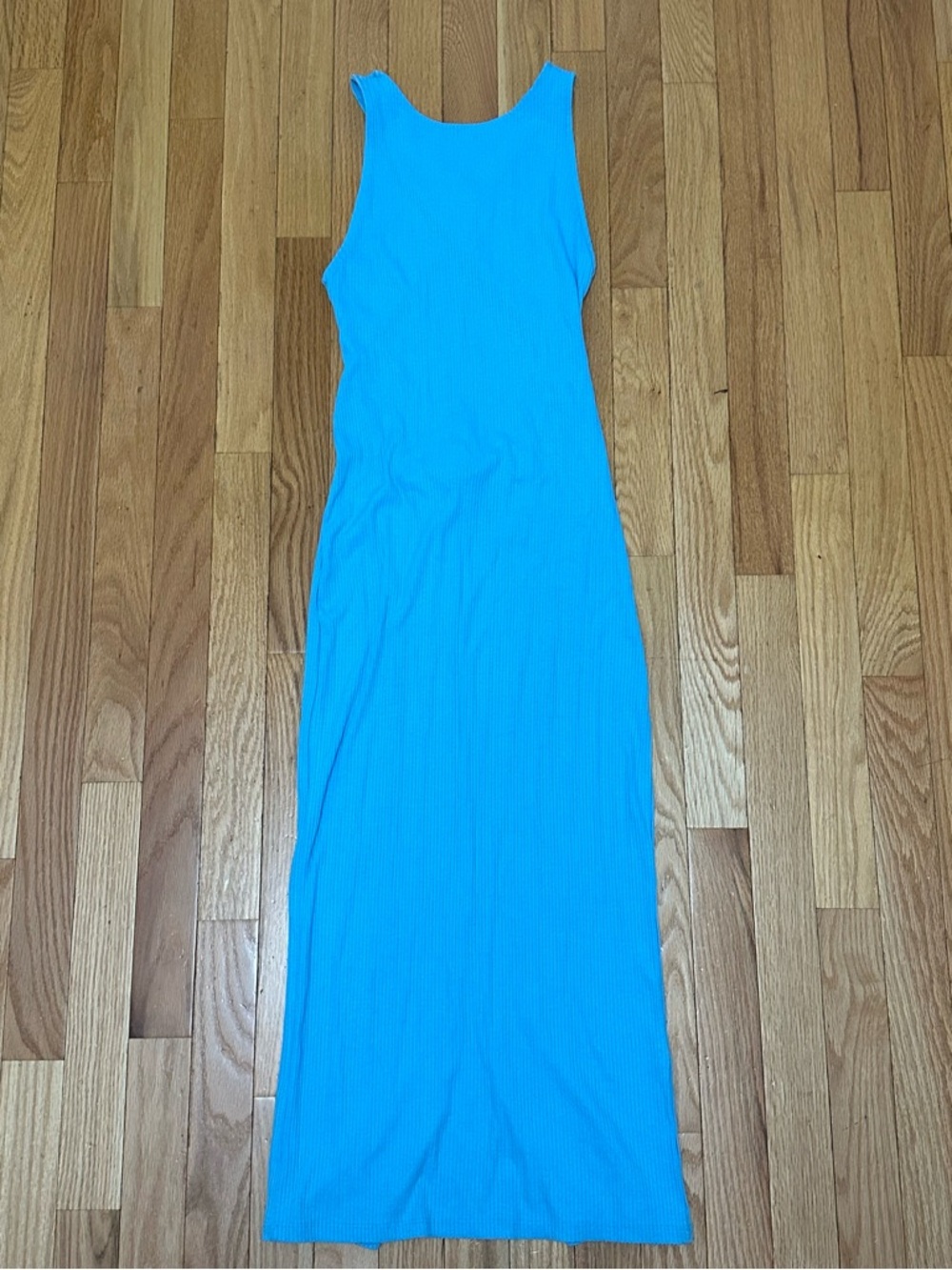 H&M Turquoise Blue Ribbed Tank Maxi Dress